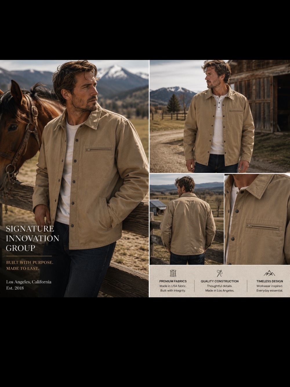 Men’s signature innovation group Tan Workwear Jacket size Large